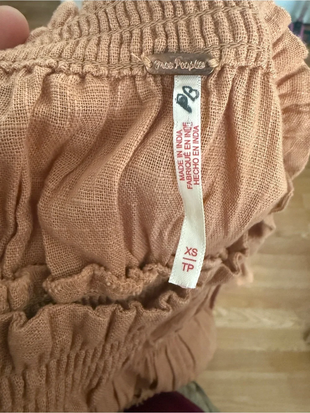Free People Peasant Tunic Top Rustic Tan